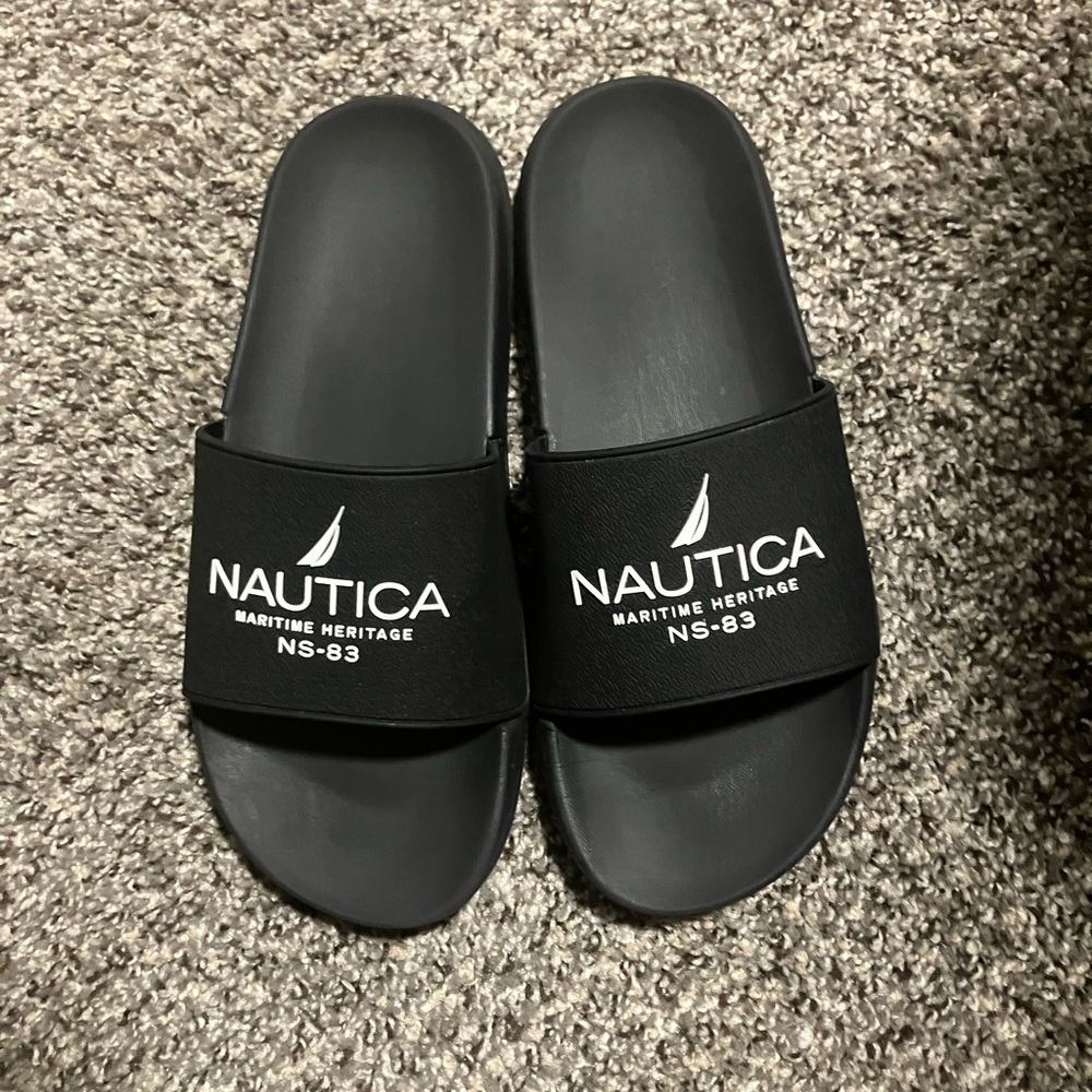 Nautica Black Slide Sandals